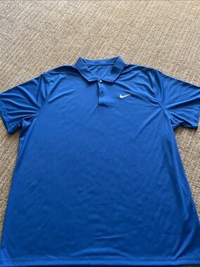 Nike Royal Blue Short-Sleeve Polo Dri Fit